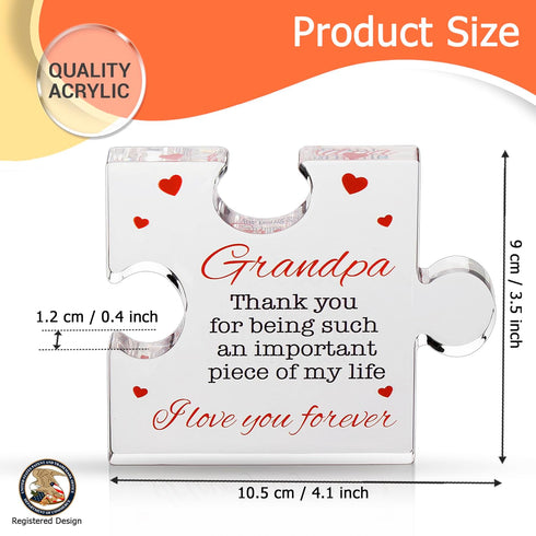 Personalized Engraved Acrylic Block Puzzle for Grandpa  Ideal Gift